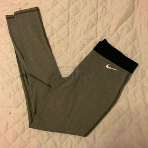 Nike Pro gray leggings with black waistband Medium